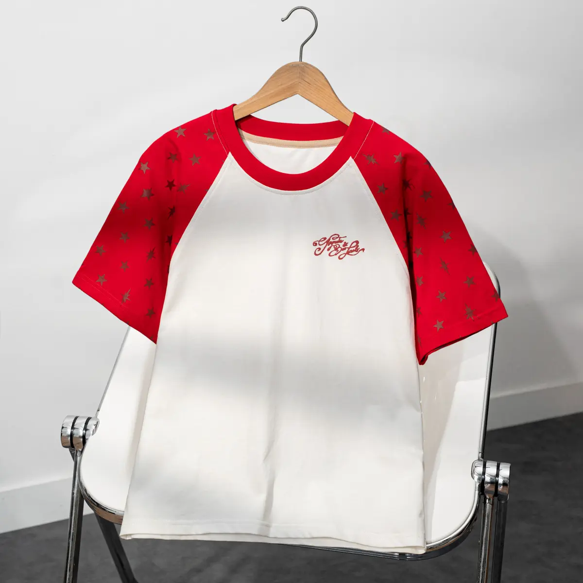 Áo babytee polka star tay raglan BOOLAAB