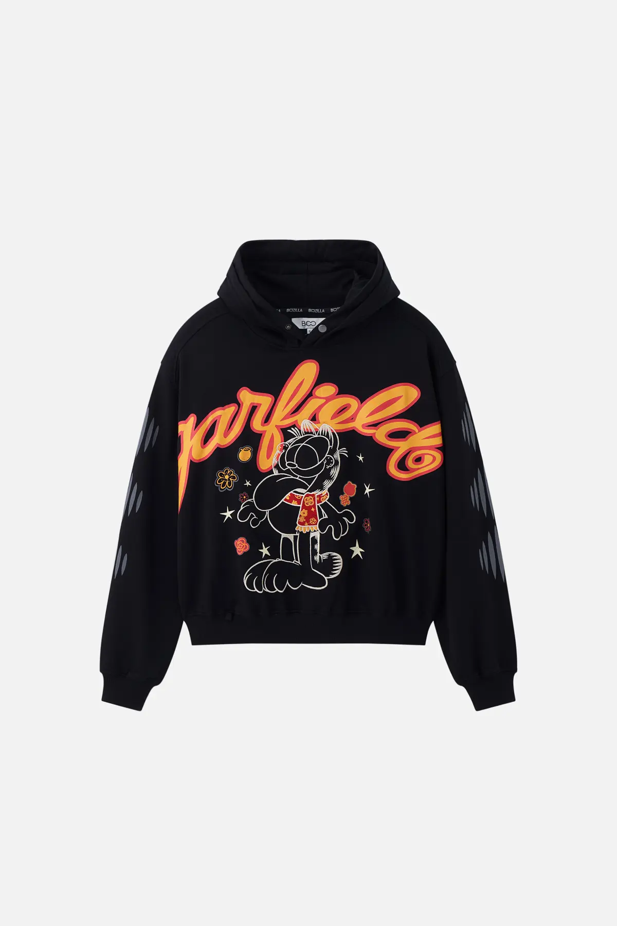 Áo nỉ mũ big graphic mèo Garfield boxy