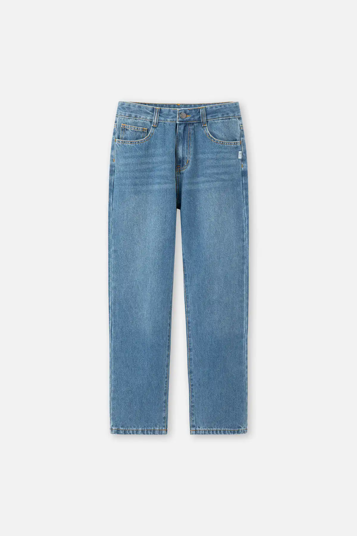 Quần jeans F straight thêu logo BOO DENIM