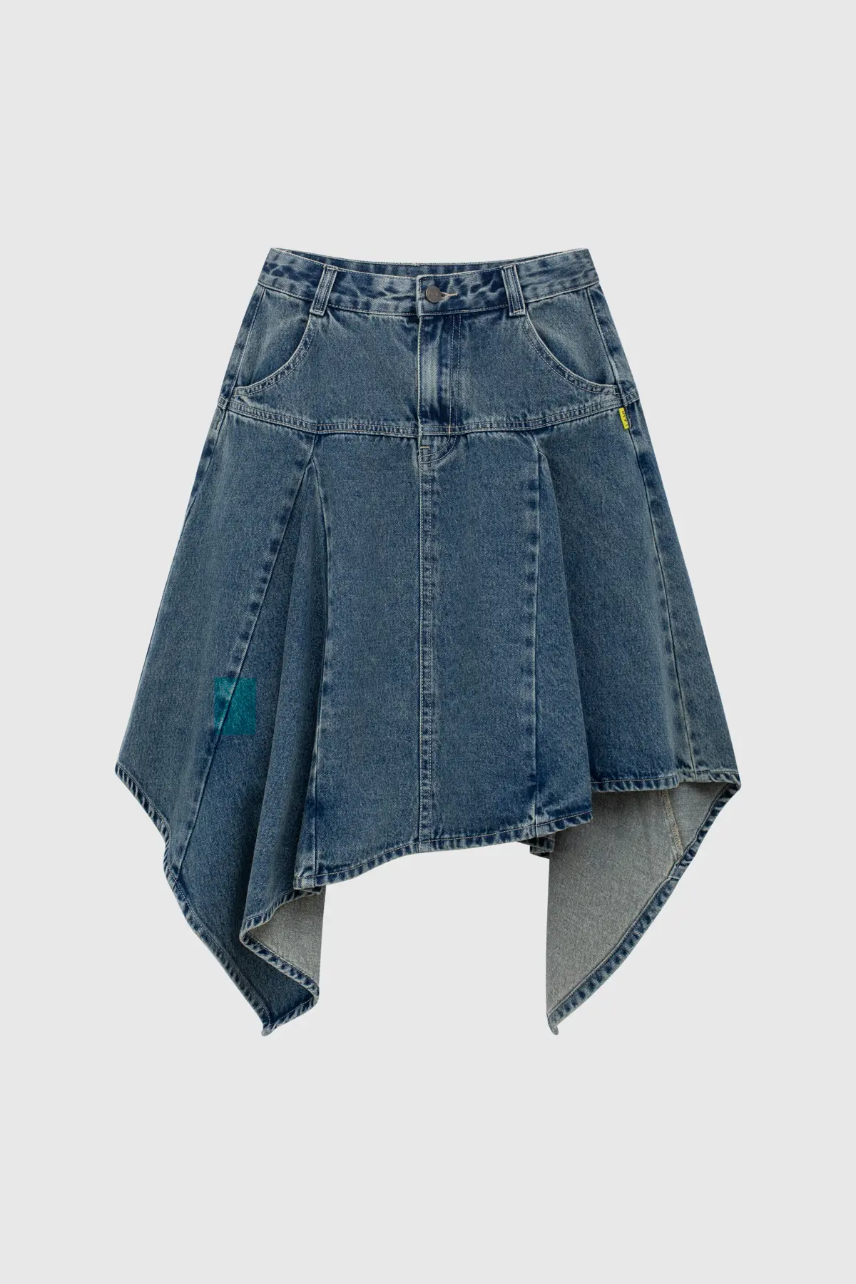 Chân váy midi jeans vạt lệch BOOLAAB